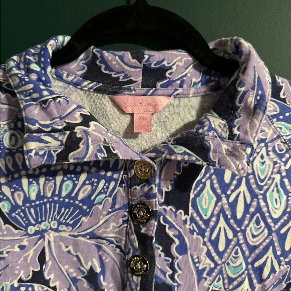 Lilly Pulitzer Blue and Purple Patterned Blouse - Picture 2 of 3